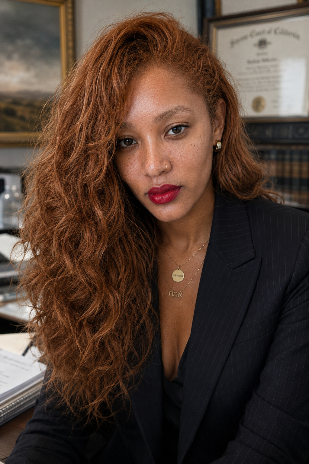 Attorney portrait in an office setting
